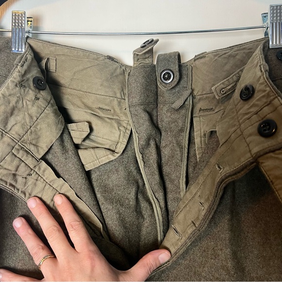 Men's Vintage British Army Wool Cargo Pants‎ Brown – Sz. 33 - Picture 5 of 9
